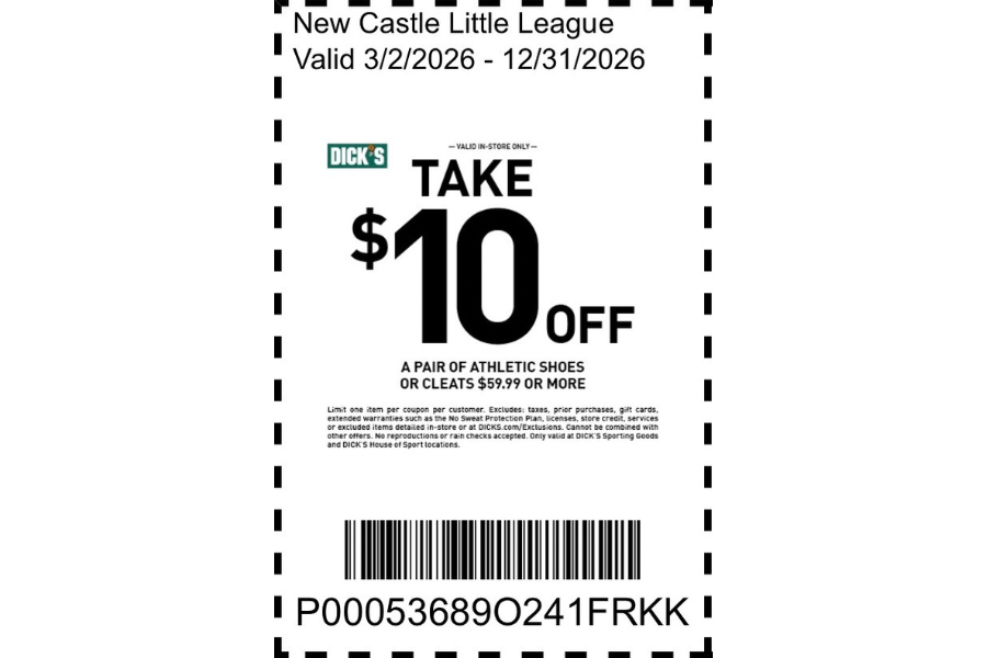 $10 OFF ATHLETIC SHOES OR CLEATS